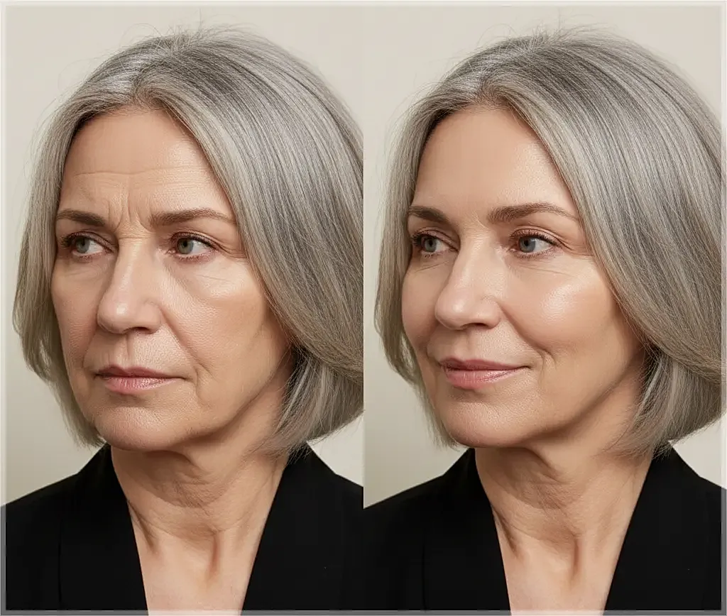 Transformation from casual to athletic appearance.